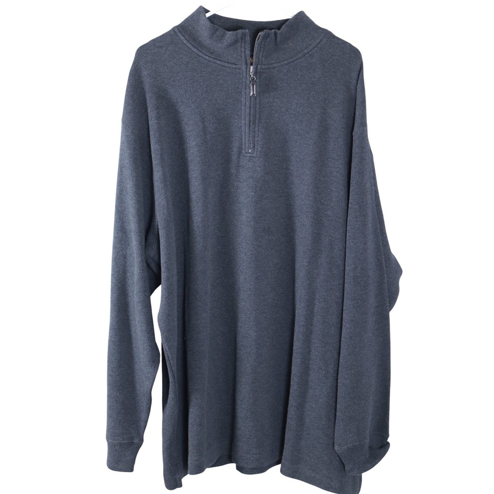Oak Hill Mens 2XL Quarter Zip‎ Pullover Sweater Charcoal Gray Mock Neck - Picture 2 of 10
